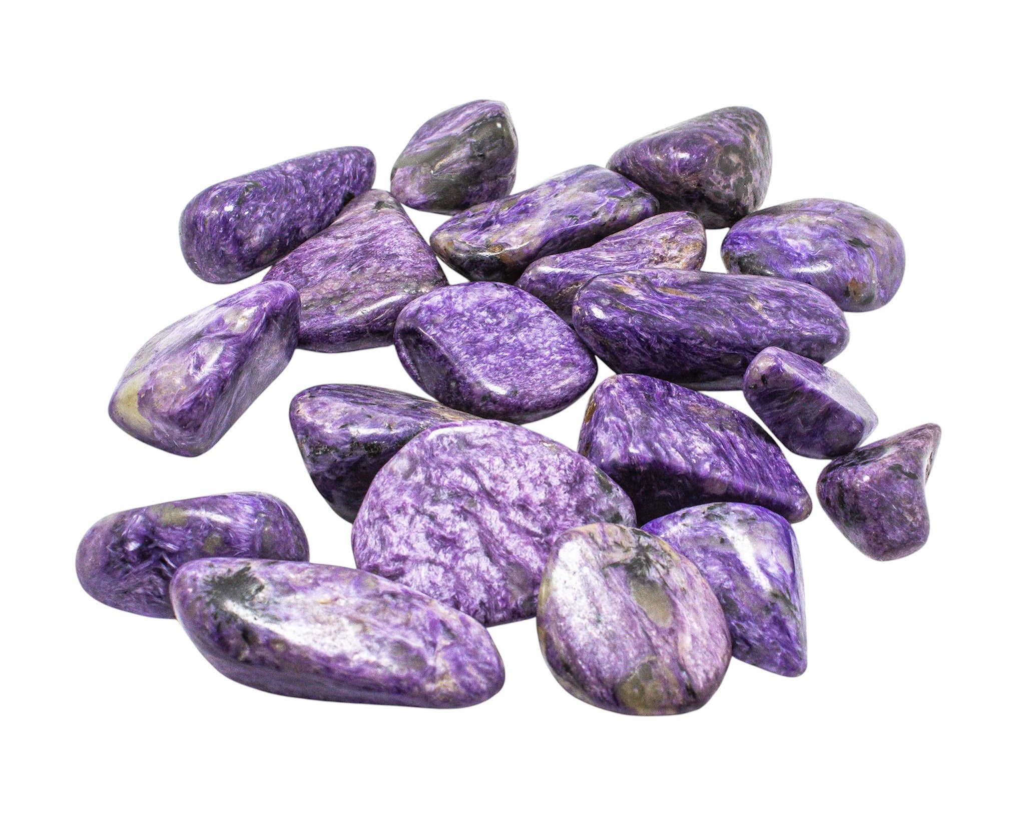 Quasar Gems USA - Vente Pierre et cristal de spiritualité - Charoïte roulée polie moyenne 1/2 KG-1 lb3