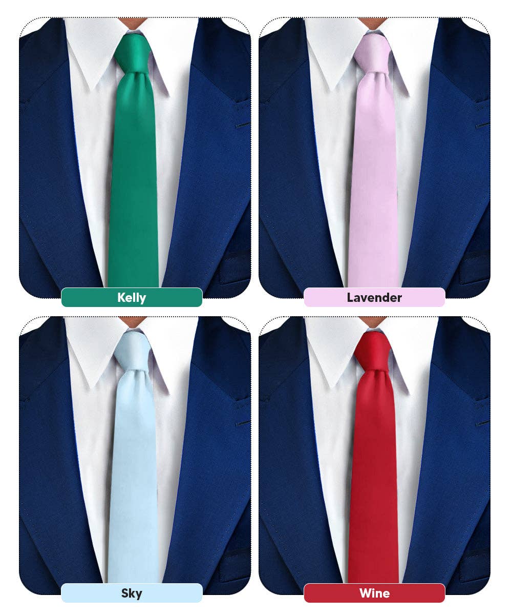 Dubal Brothers - Vente Cravate – homme - Cravate fine unie (4 paquets) par Vittorio Farina34