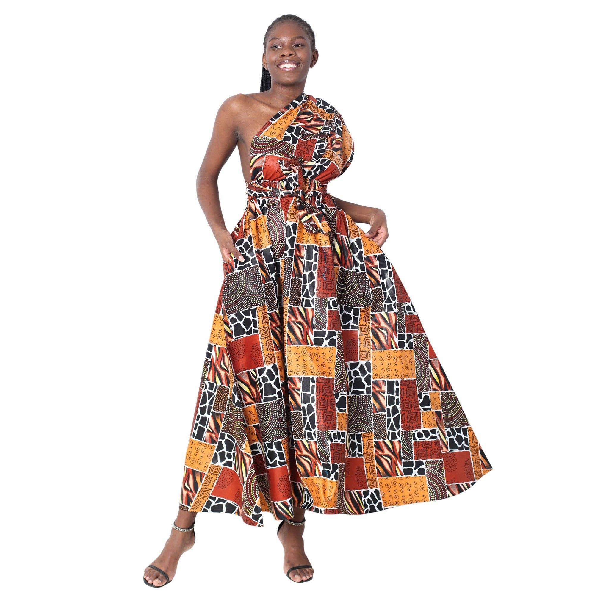 African Stars - Wholesale Dress - Women's - Women's Multi Way Style Maxi Dress -- FI-68L32