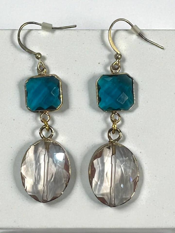 Stella Earring 1.75” high quality faceted drops for wholesale by Ava Capri