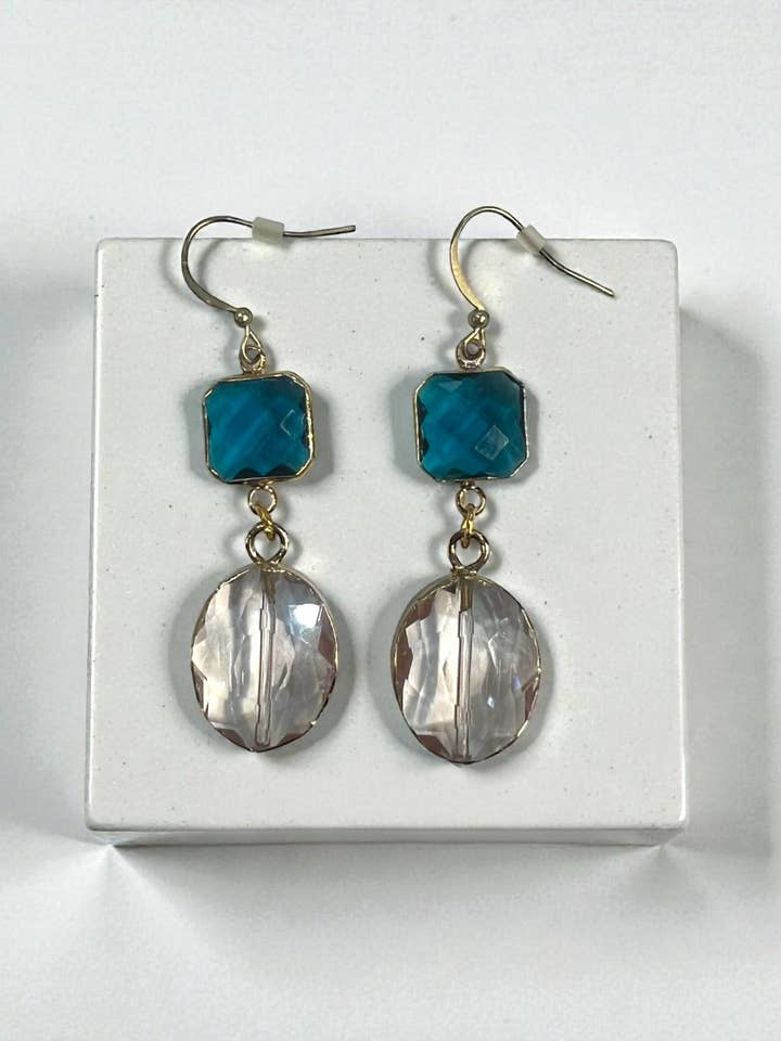 Stella Earring 1.75” high quality faceted drops for wholesale by Ava Capri