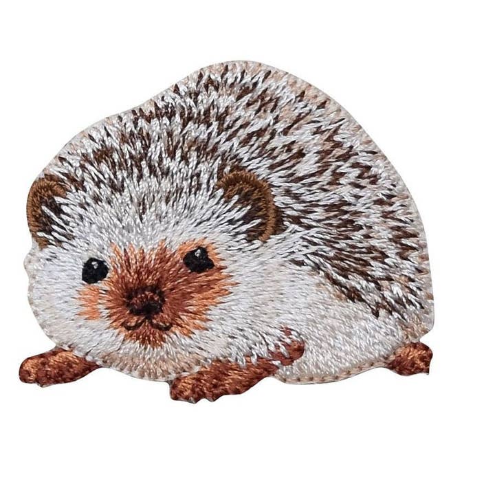 Wholesale Applique - Wholesale Patch - Natural Hedgehog - Embroidered Iron on Patch