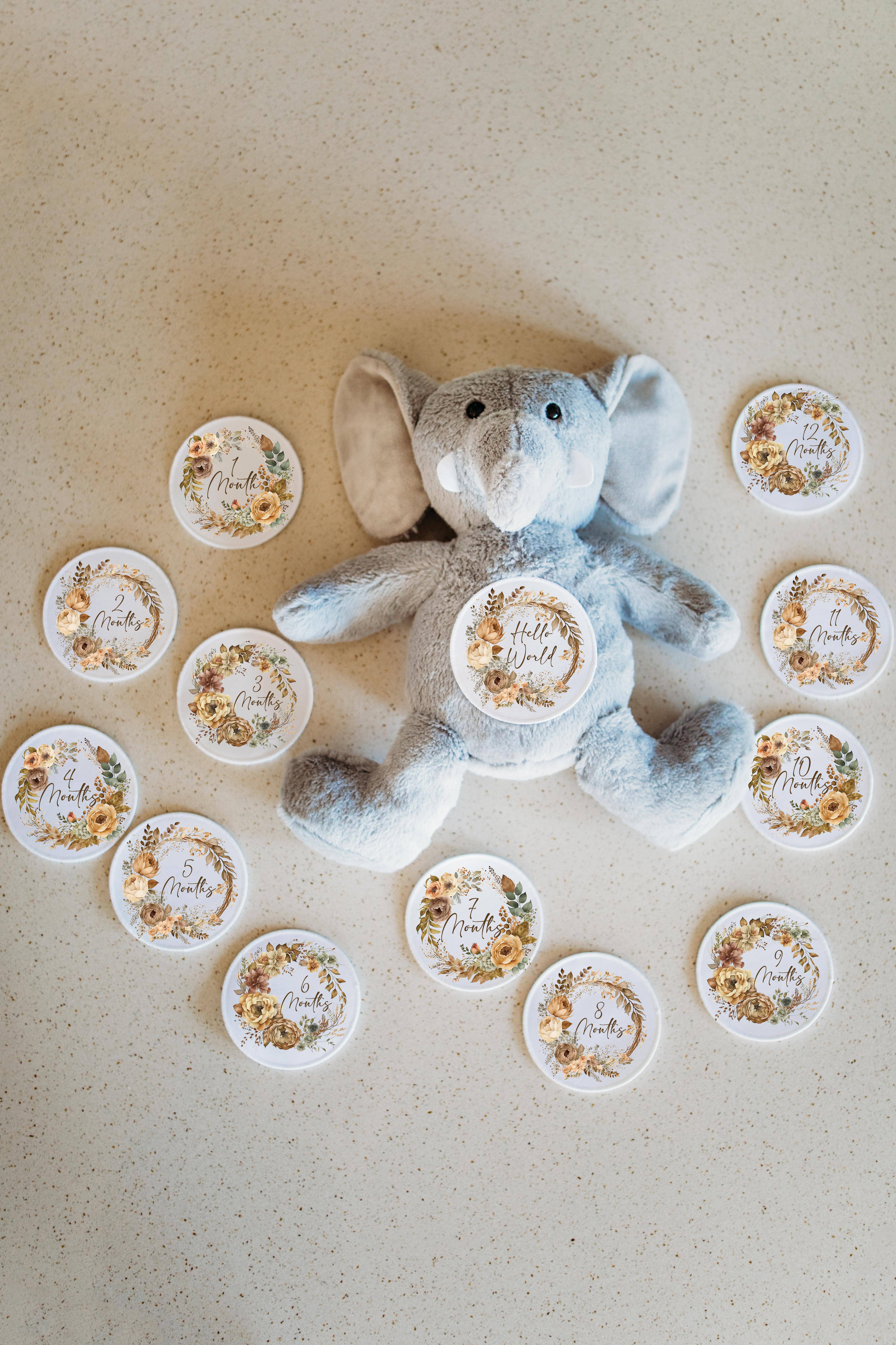 Grow With Me Baby Co - Wholesale Stuffed/Plush Toy - Kids & Baby - Baby Monthly Milestones, Elephant Stuffed Animal4