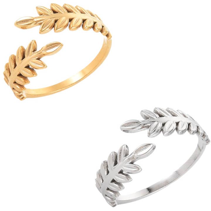 Annie Austen | Jewelry • Accessories - Wholesale Band/Stacked Ring - Laurel Wreath Ring | Adjustable