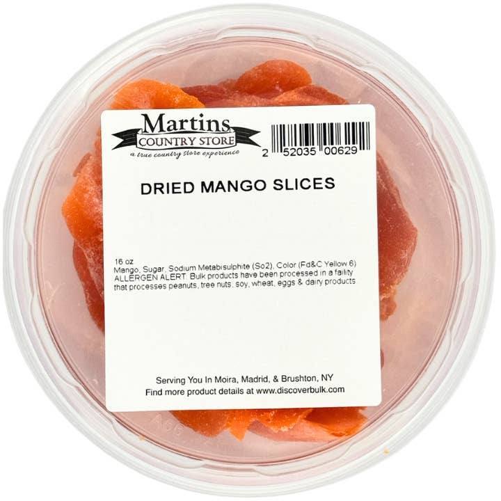 Martin's Country Store LLC - Vendita all'ingrosso Frutta secca/disidratata - FETTE DI MANGO ESSICCATE 16oz