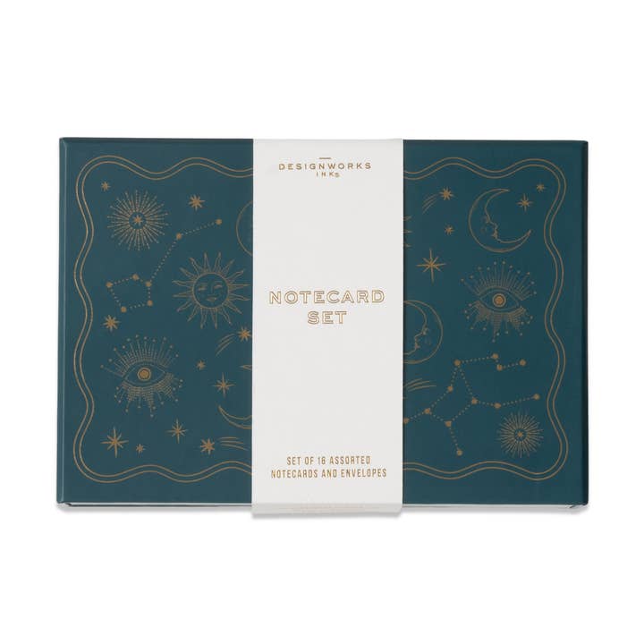 Celestial Notecards - Set Of 16 Assorted for wholesale by DesignWorks Ink