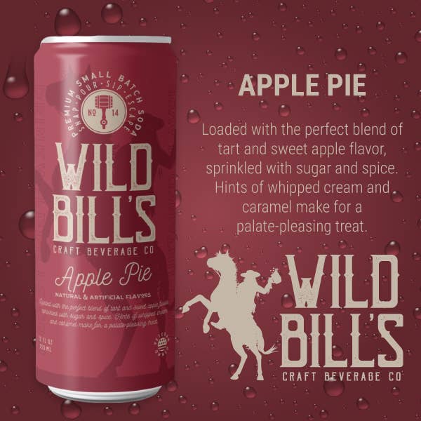 Wild Bill’s Craft Beverage Co. - Wholesale Soda/Carbonated Drink - Apple Pie - Premium Cane Sugar Soda, 12-Pack, Cans6