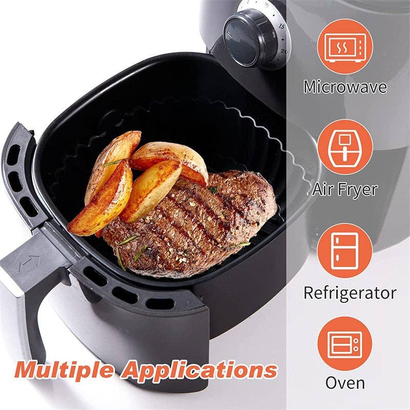 VIGOR – Ferramenta/gadget de cozinha por atacado – Fritadeira de ar reutilizável Cesto Redondo Antiaderente de Silicone13