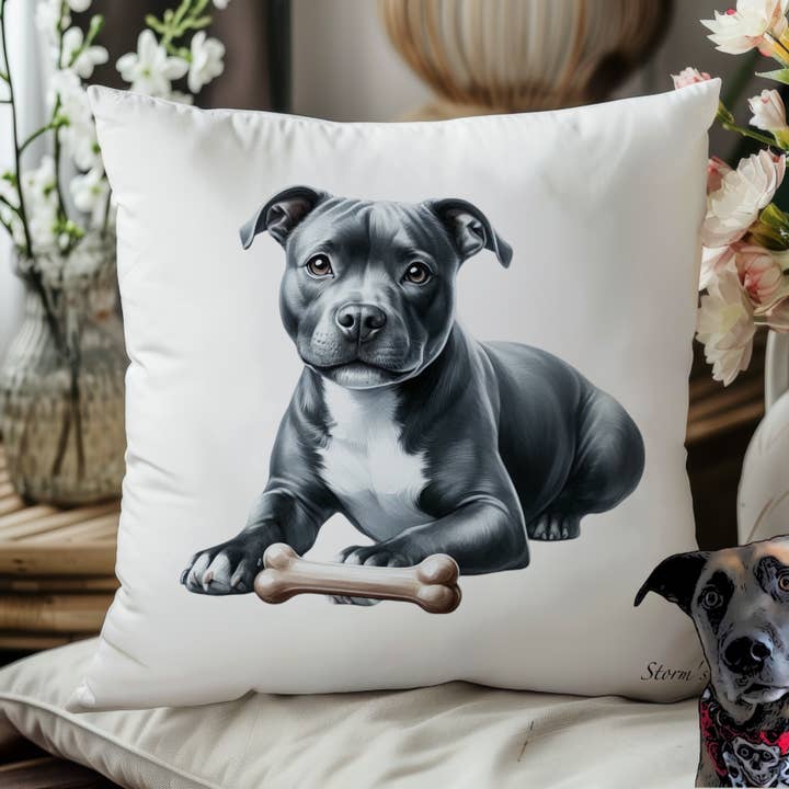 Storms Style - Wholesale Throw/Decorative Pillow - Staffordshire Bull Terrier - Staffie Cushion - 39 designs7