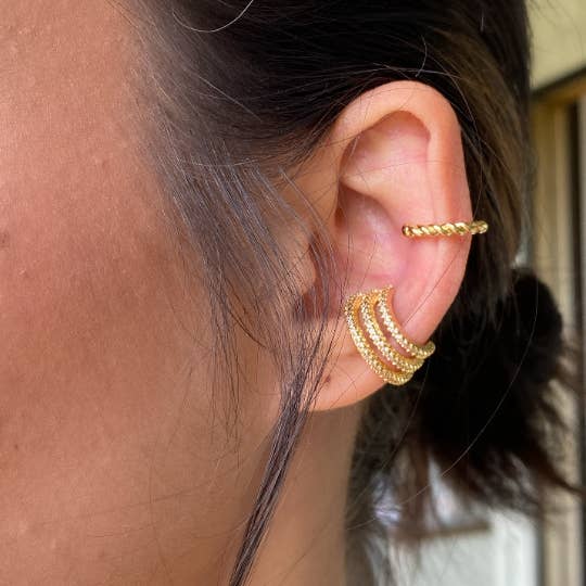 GoldFi - Wholesale Cuff/Wrap Earrings - 18k Gold Filled Dainty Twisted Shape Ear Cuff