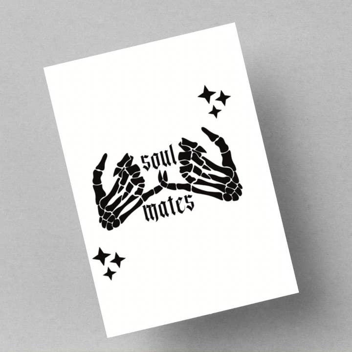 Soul Mate A6 Silk Greeting Card - Black/White for wholesale by Rebel Yell Design