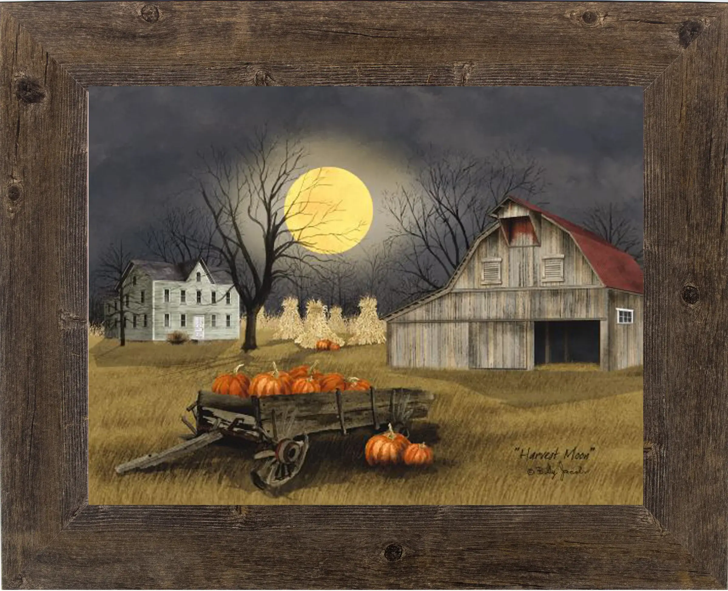 Summer Snow Art - Wholesale Art Print - Harvest Moon By Artist Billy Jacobs Art Framed Print 1