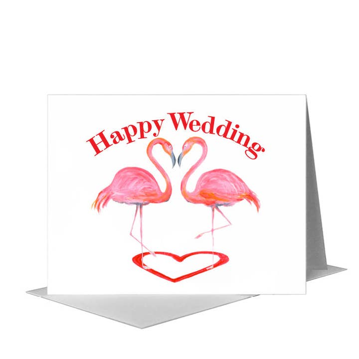 Flamingo-Freunde, Grußkarte (#8741B) für den Großhandel von Printed Canvas
