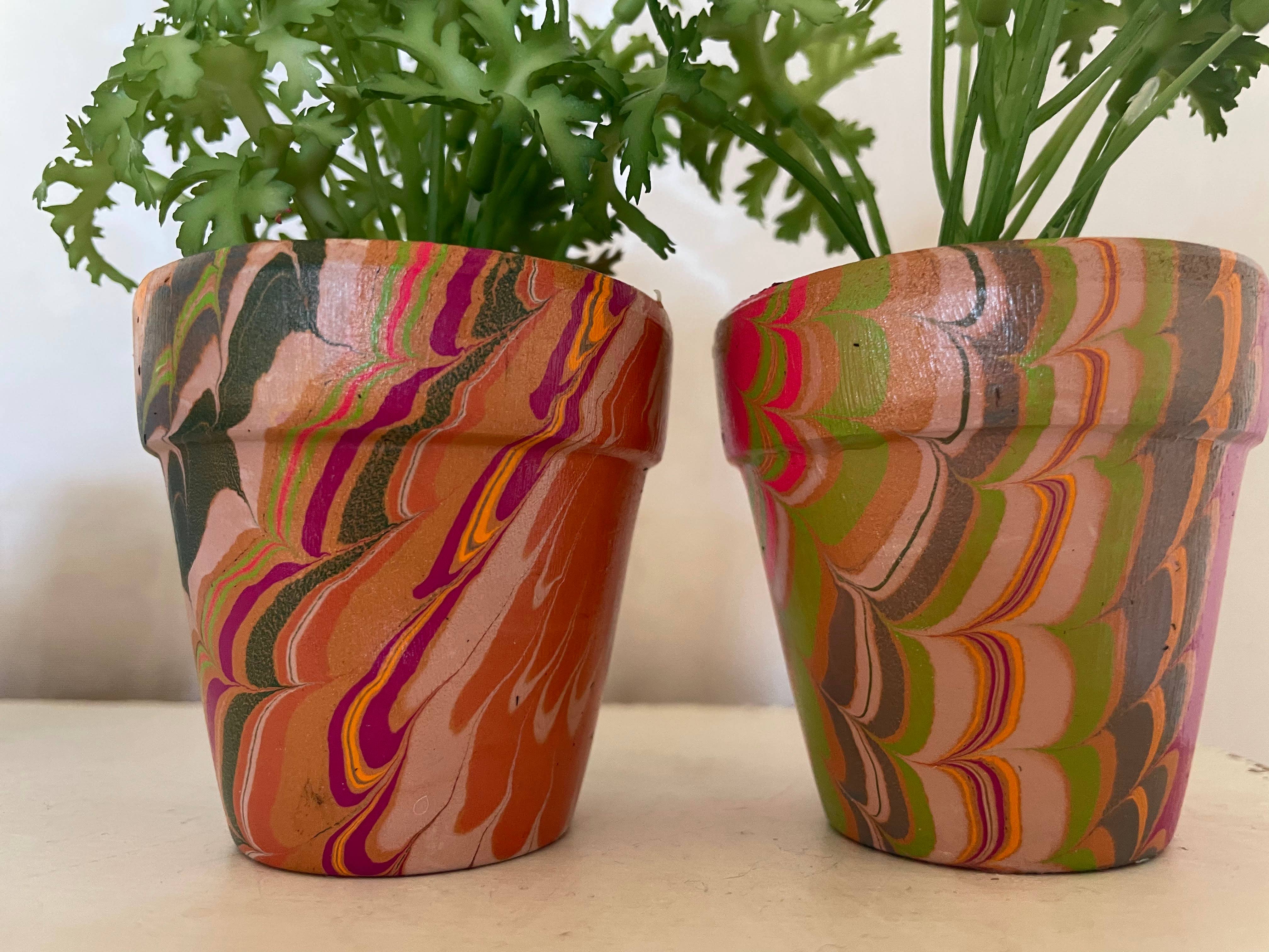 Marbling Art LLC - Wholesale Plant Pot - terracotta planters: hand-marbled unique pots 1
