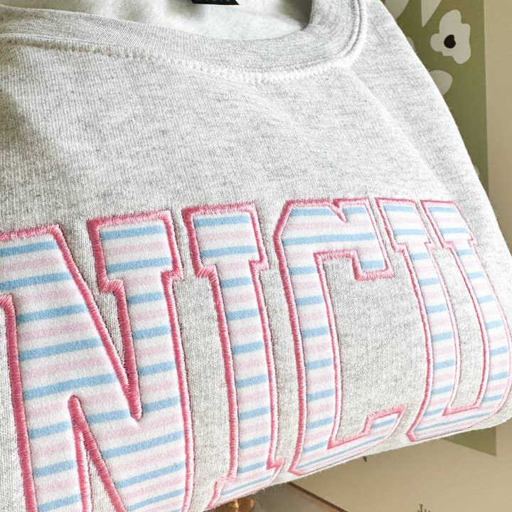 Nurse Hospital Stripes Applique Embroidered Sweatshirt for wholesale by ChellyHomeCo