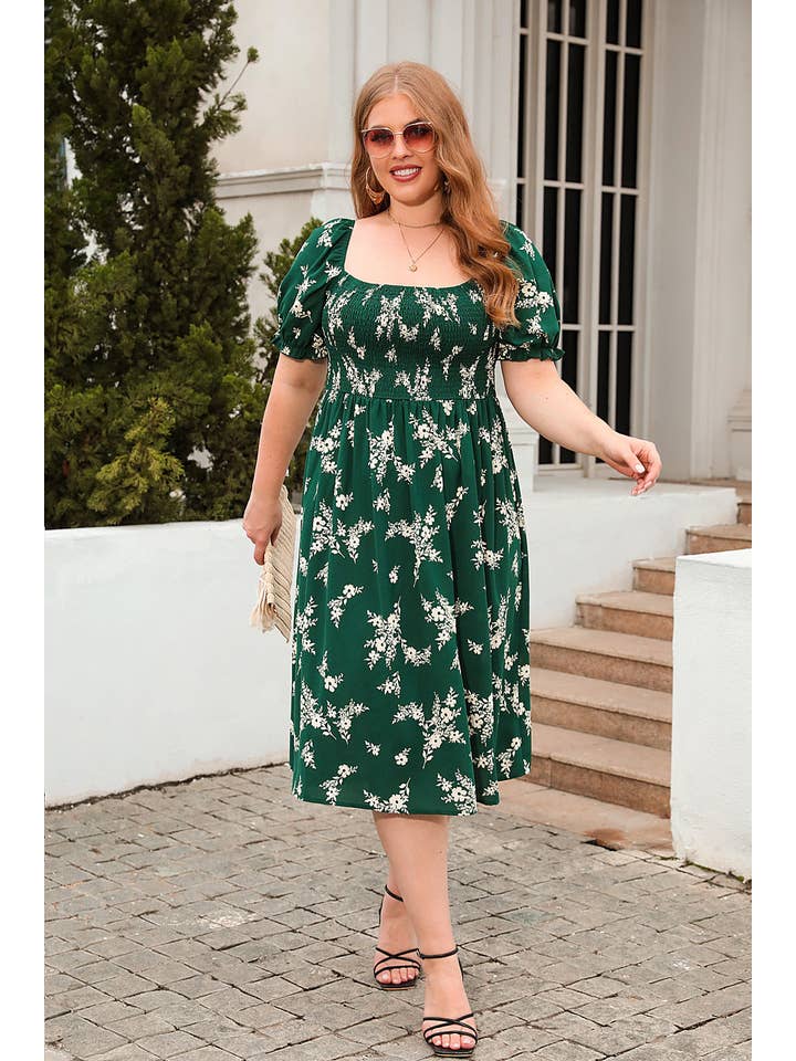 Suhkasana - Wholesale Dress - Women's - Printed Casual Vacation Dresses Boho Elegant Plus Size Dresses9