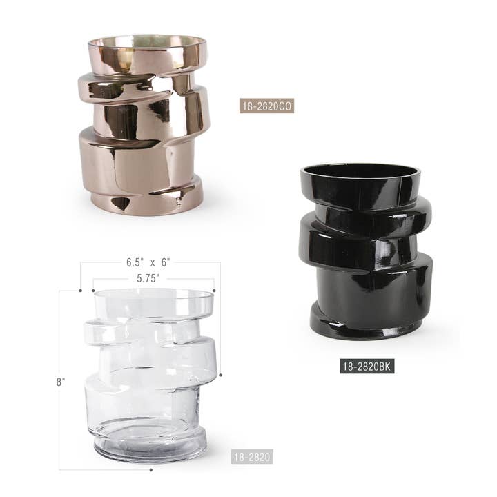 Galore Home - Wholesale Vase - Spiral Premium Solid Glass Vase