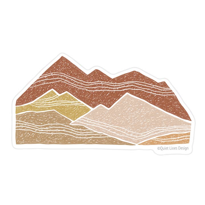 Moving Mountains Vinyl Sticker for wholesale by Quiet Lines Design
