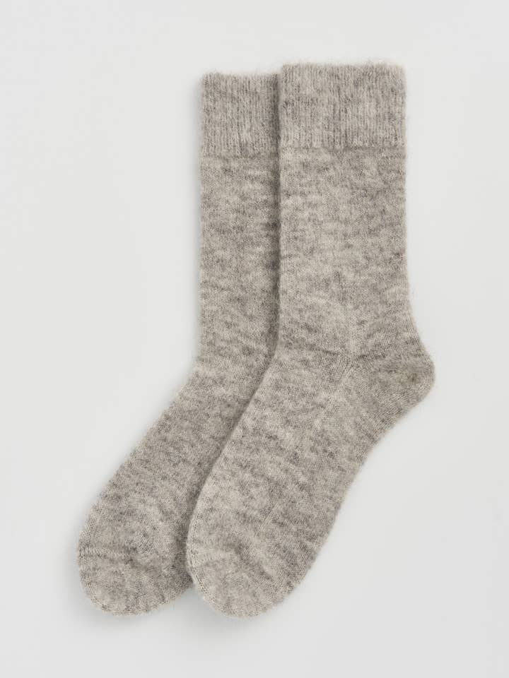 Correct Grey Ultra Soft Alpaca Bed Socks for wholesale by Pairs Socks