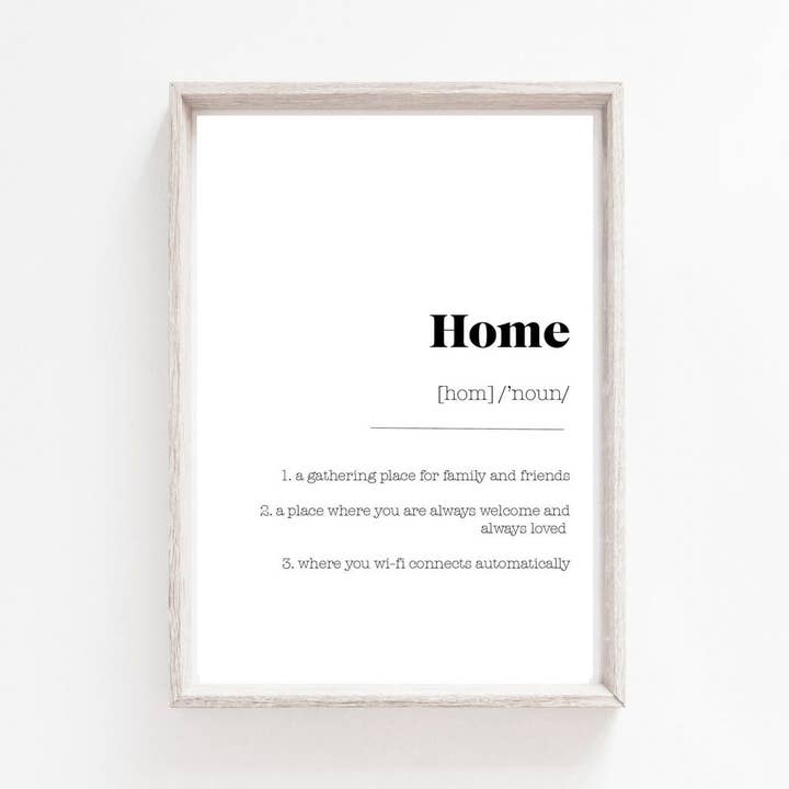 Home Definition Print | Unframed Print | Home Decor Wal-167 for wholesale by Love Flora Studio