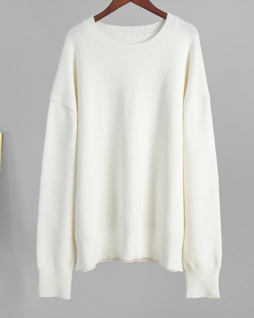 HIDDENBRAND - Wholesale Knit Sweater - Women's - Essential Basic Round Neck Sweater Top5