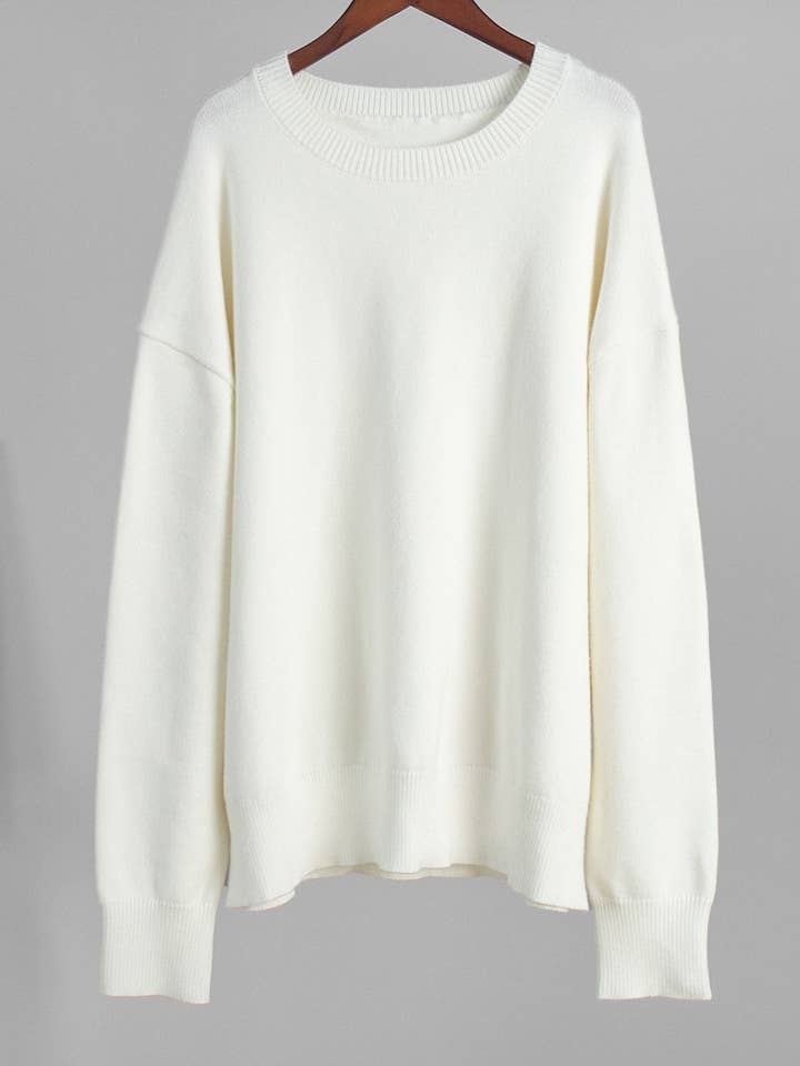HIDDENBRAND - Wholesale Knit Sweater - Women's - Essential Basic Round Neck Sweater Top5