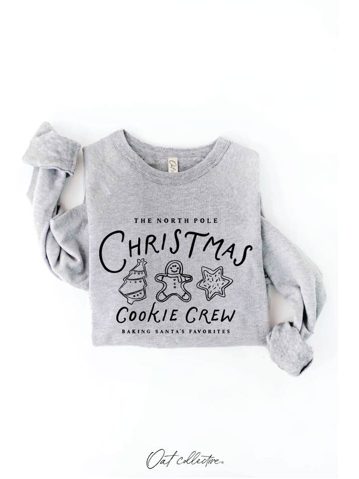 OAT COLLECTIVE - Wholesale Graphic Sweatshirt - Women's - THE NORTH POLE CHRISTMAS COOKIE CREW Graphic Sweatshirt22