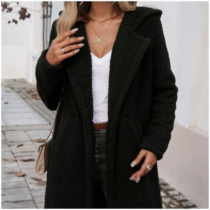 UZ Wholesale Store - Wholesale Jacket - Women's - Casual Loose Fit Hooded Solid Color Jacket