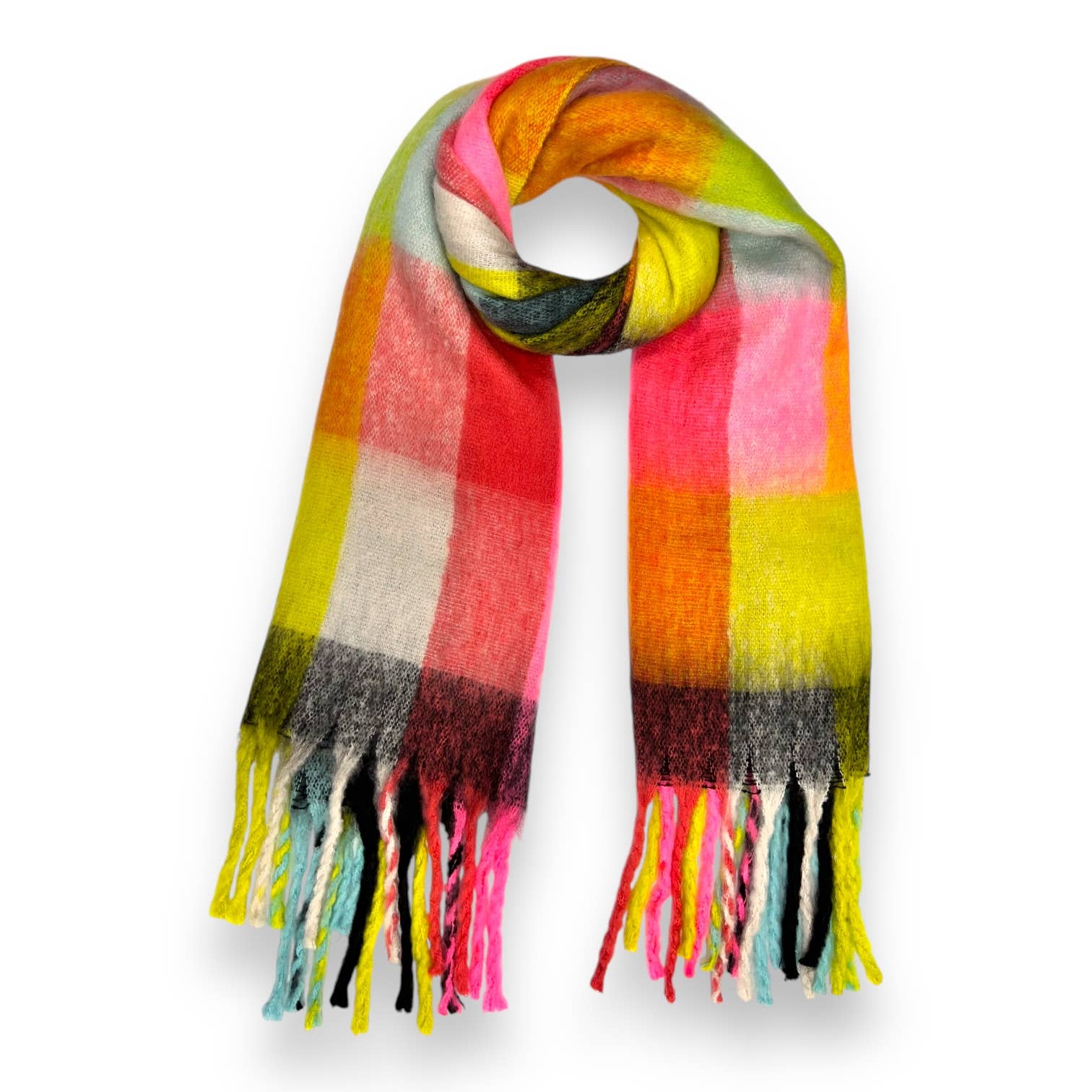 London Scarves - Wholesale Scarf - Women's - Extra Long multi fluffy blanket wool blend0