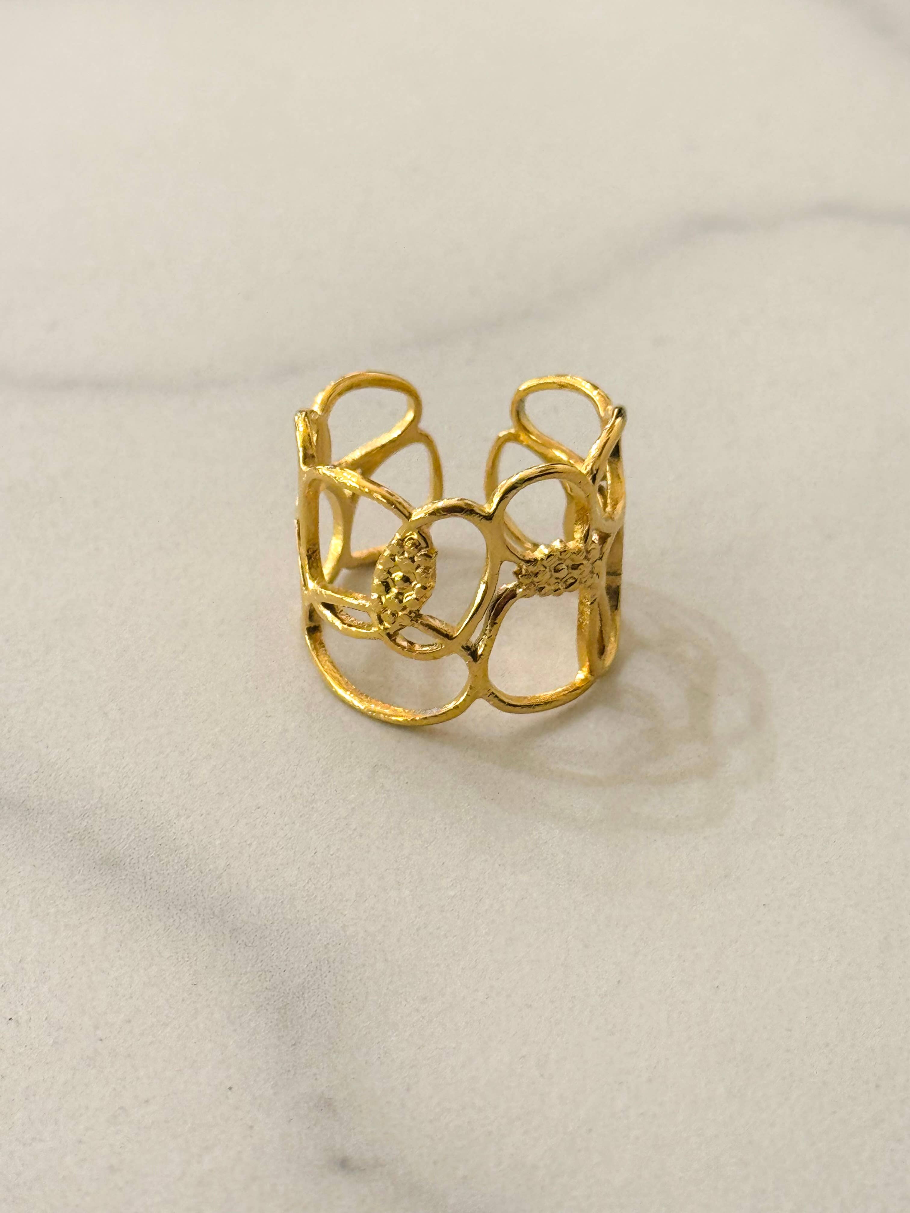 Cassette Barcelona - Wholesale Band/Stacked Ring - Pebbles Stainless Steel Waterproof Ring