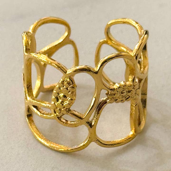 Cassette Barcelona - Wholesale Band/Stacked Ring - Pebbles Stainless Steel Waterproof Ring0