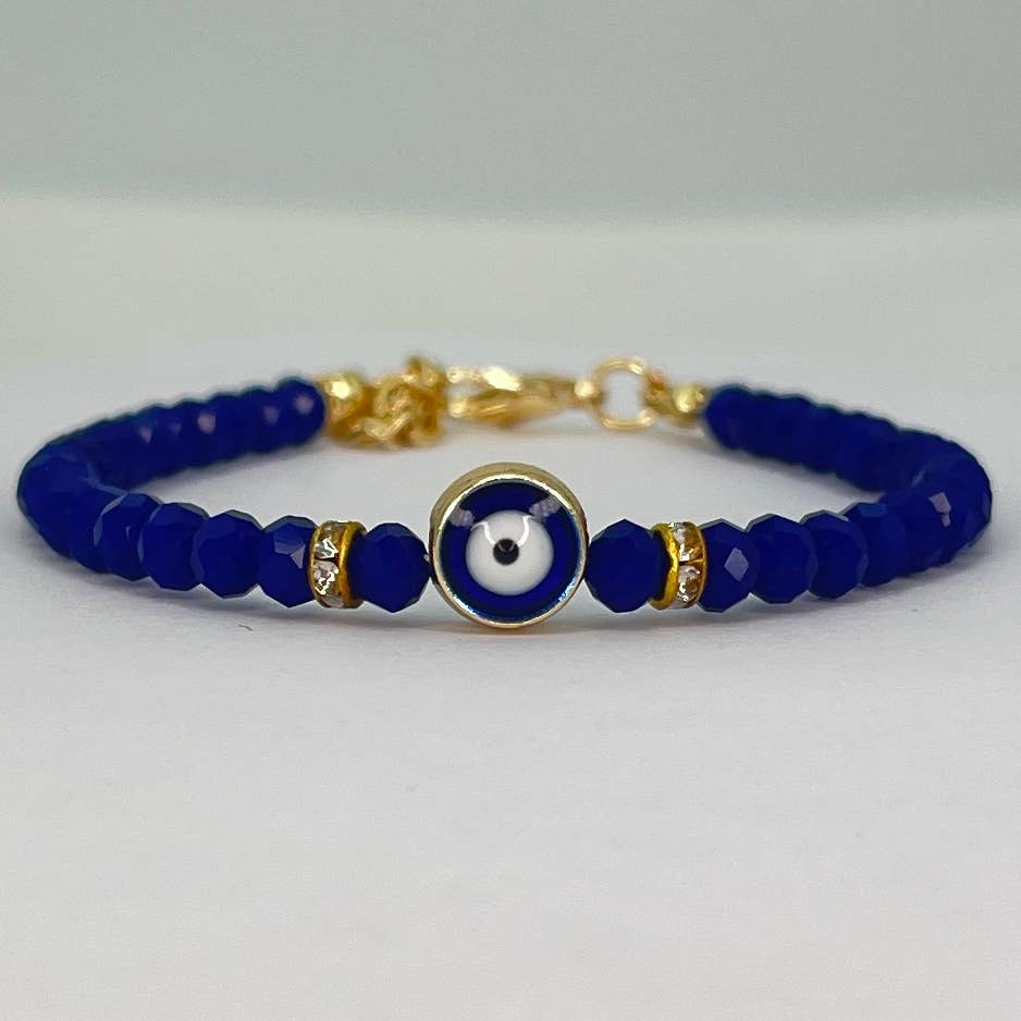 Loli - Wholesale Link & Chain Bracelet - Crystal Beaded Evil Eye Bracelet - 12 Color Options 3