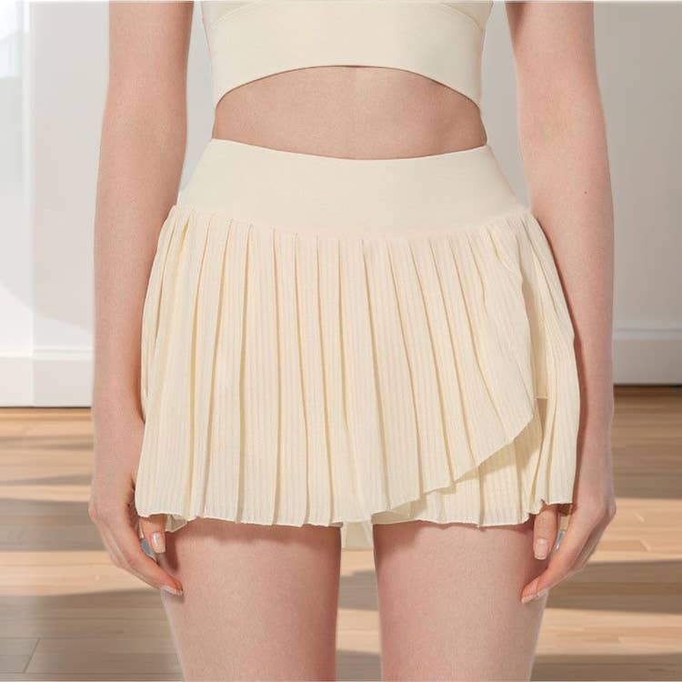 Crave by FW - Wholesale Athletic Skirt - Women's - Fashion Solid Color Double Layer Tennis Skirt5