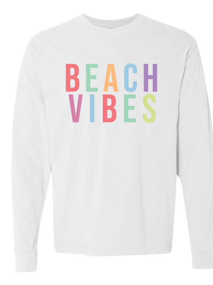 Camiseta de manga larga Beach Vibes para venta al por mayor de Ellie Jean Designs
