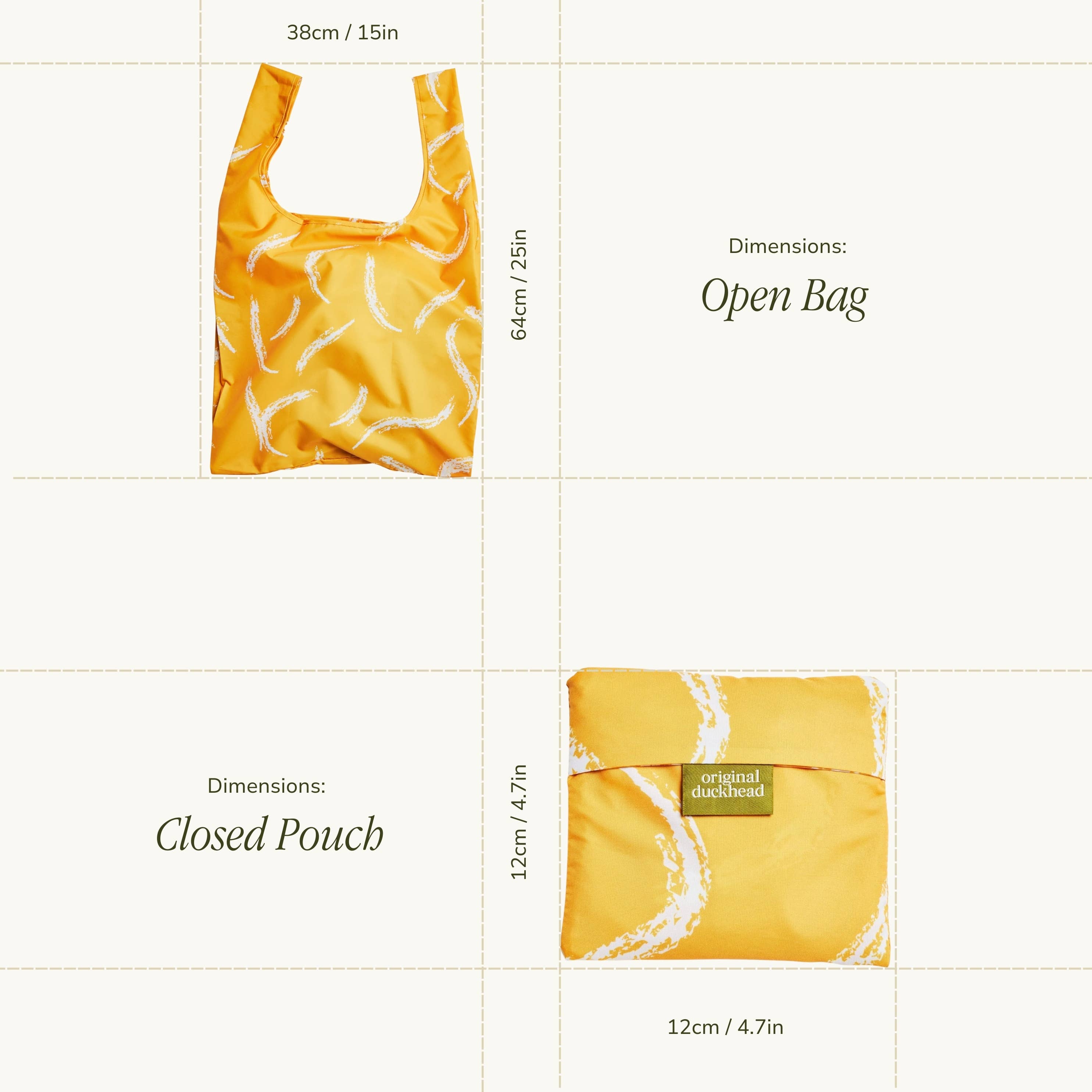 Original Duckhead USA - Vente Sacs de course/à provisions - Sac fourre-tout réutilisable écologique jaune Saffron Brush5