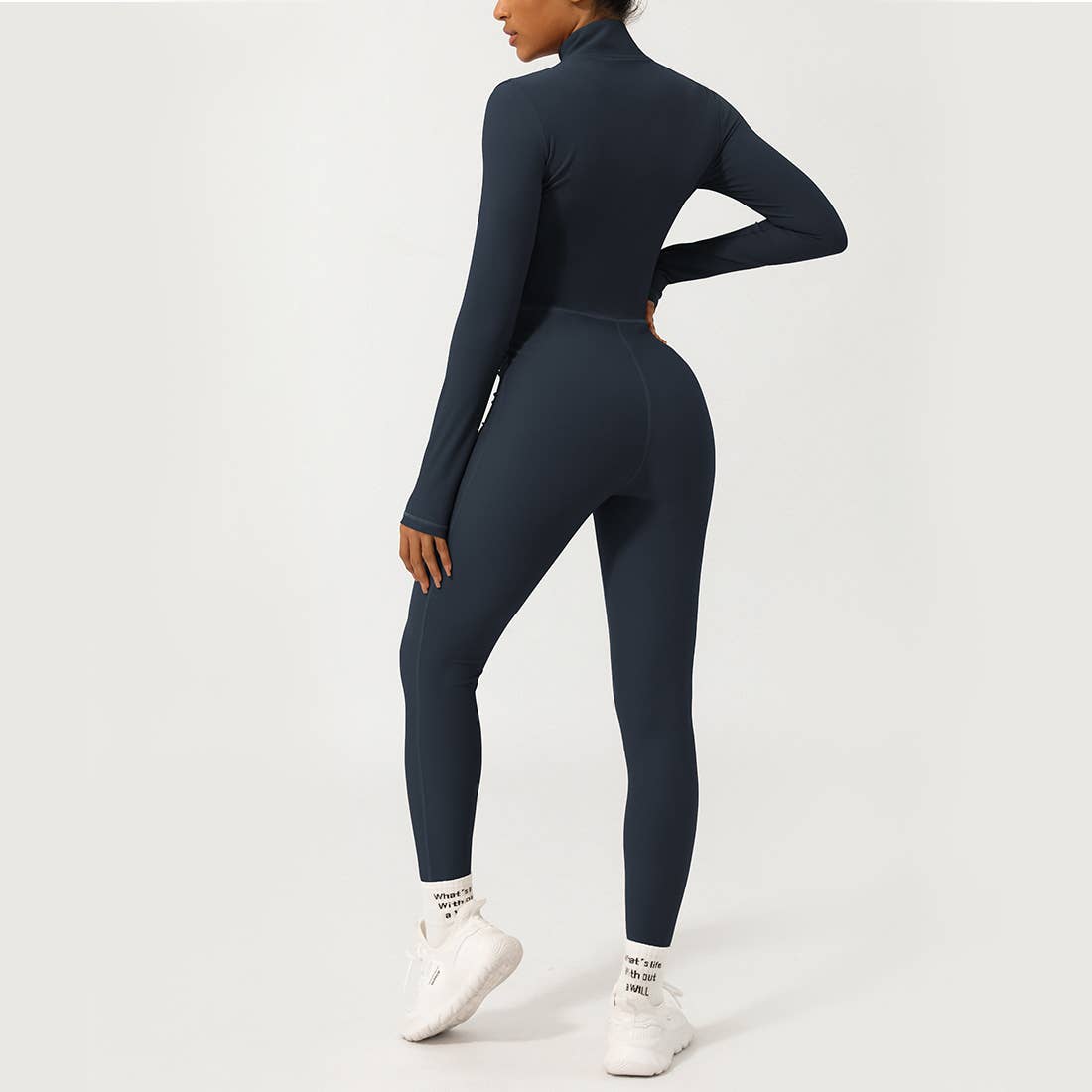 Sodalemon – wholesale Unitard – Women′s – Women Half ZipperLong Sleeve Fitness Active Jumpsuit7