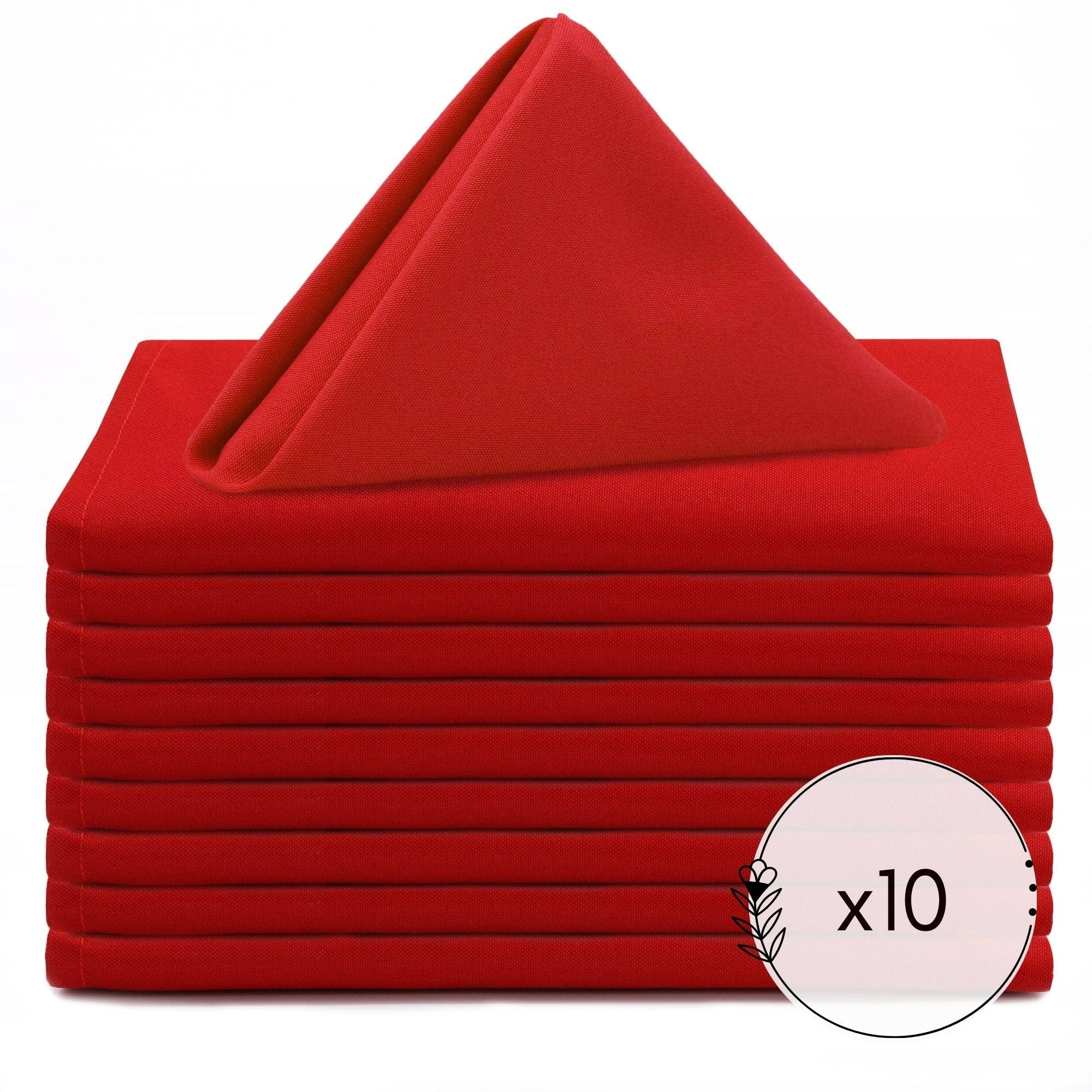 YOUR CHAIR COVERS - Wholesale Dinner & Cloth Napkin - 20 inch Polyester Cloth Napkins Red (Pack of 10)4