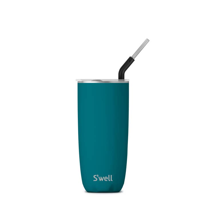 24oz Peacock Blue Tumbler with Straw for wholesale by S'well
