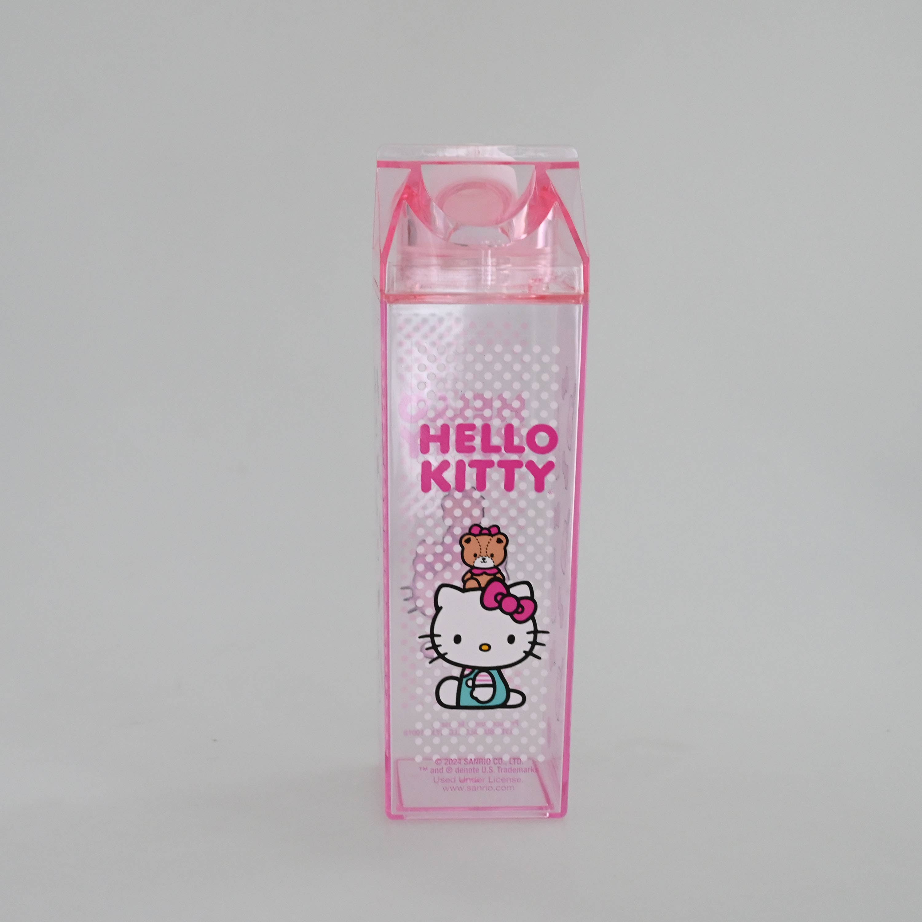 Silver Buffalo - Wholesale Water Bottle - Hello Kitty Bear Milk Bottle Dots 16.2oz Plastic Milk Carton3