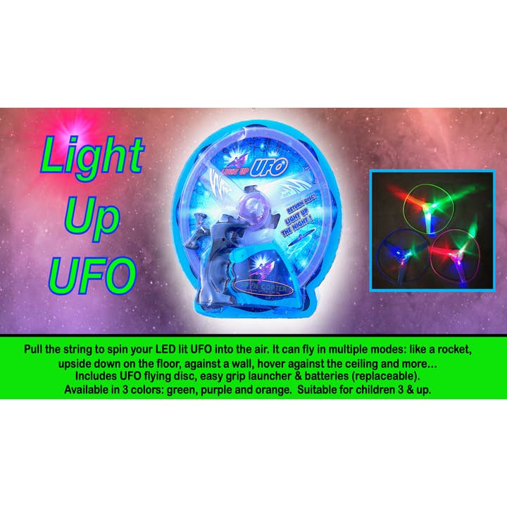 Spin Copter – wholesale Light-up toy – Kids & baby – UFO Pull String w/LED Lights