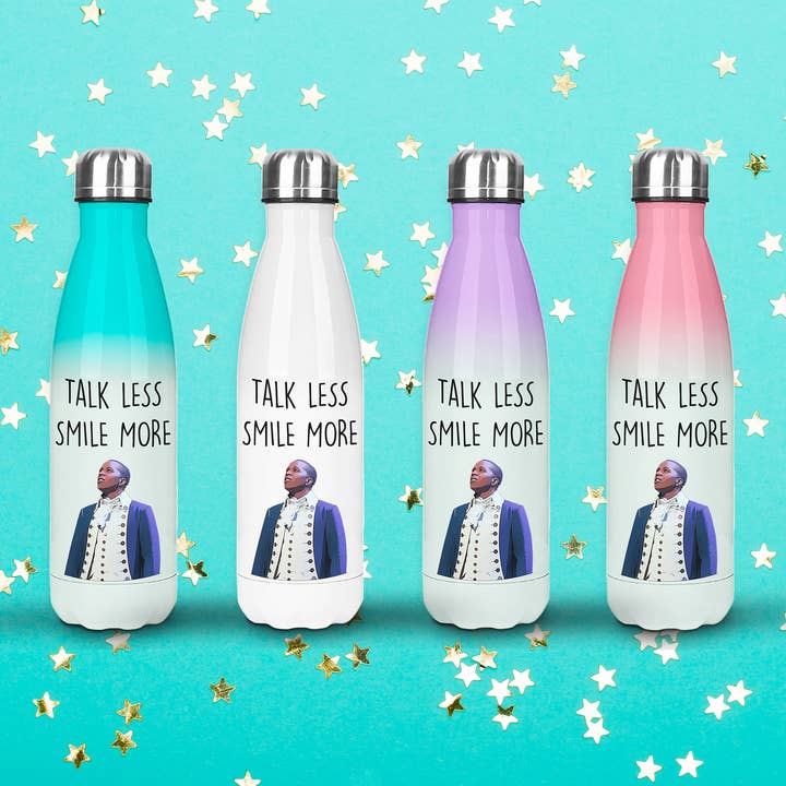 Talk Less, Smile More - Hamilton Water Bottle for wholesale by Prickly Cards