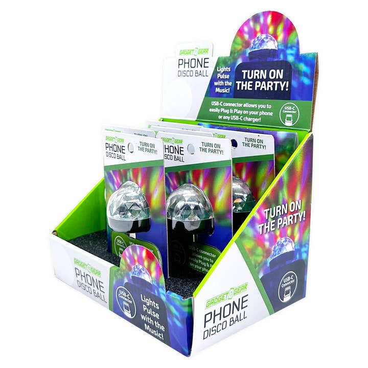 Novelty Brands - Wholesale Retailer Display - Accessories - Mood Light USB-C Phone Disco Ball - 6/Display1
