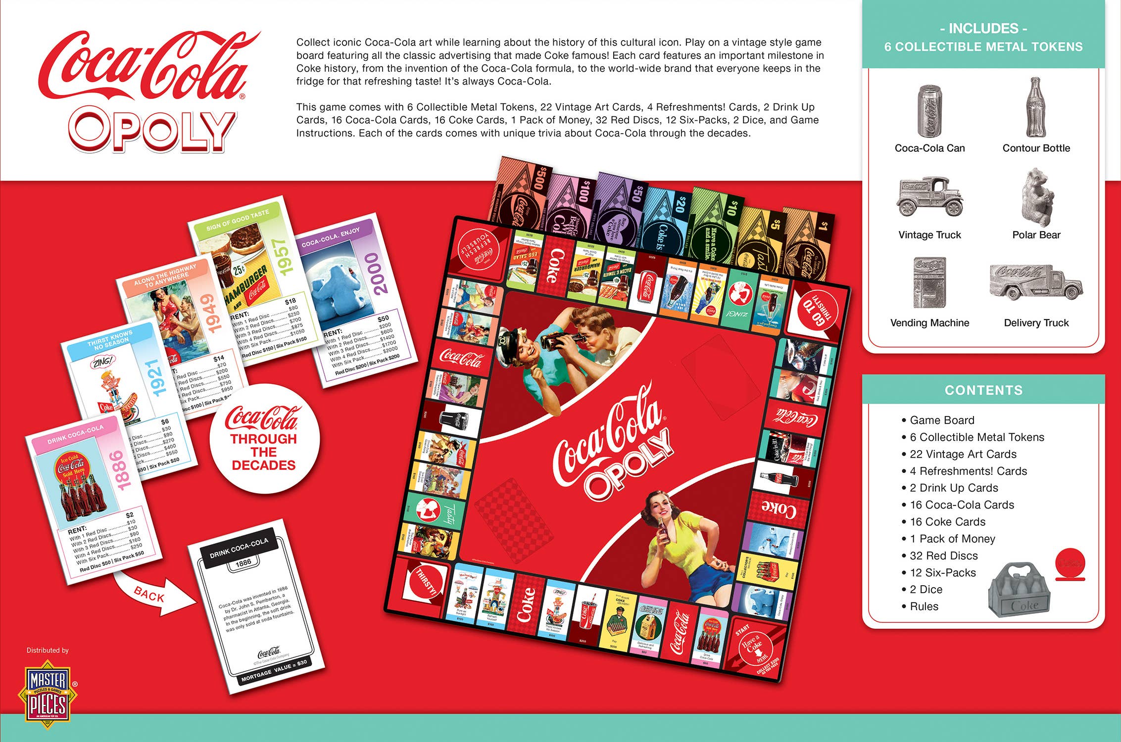 Masterpieces Puzzles - Wholesale Board Game - Coca-Cola Opoly Board Game2