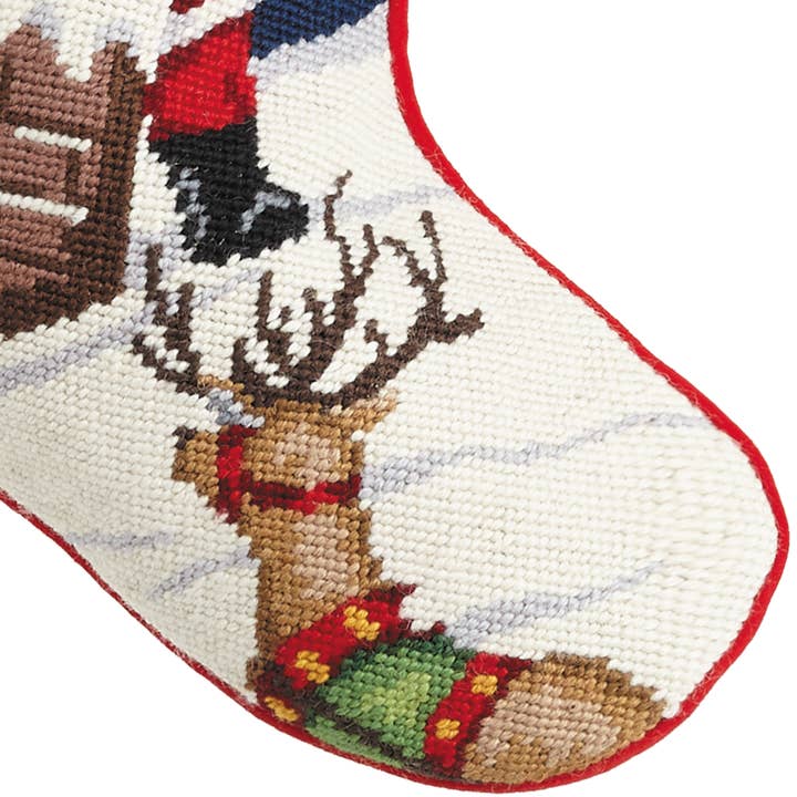 Peking Handicraft - Wholesale Holiday Stocking - Santa Chimney Needlepoint Stocking