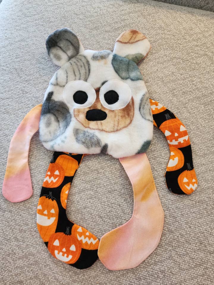 Sensory Crinkle Lovie- Pumpkins Fall Halloween Dimple Dot Crinkle sound bear style for wholesale by Peek A Boo Plush