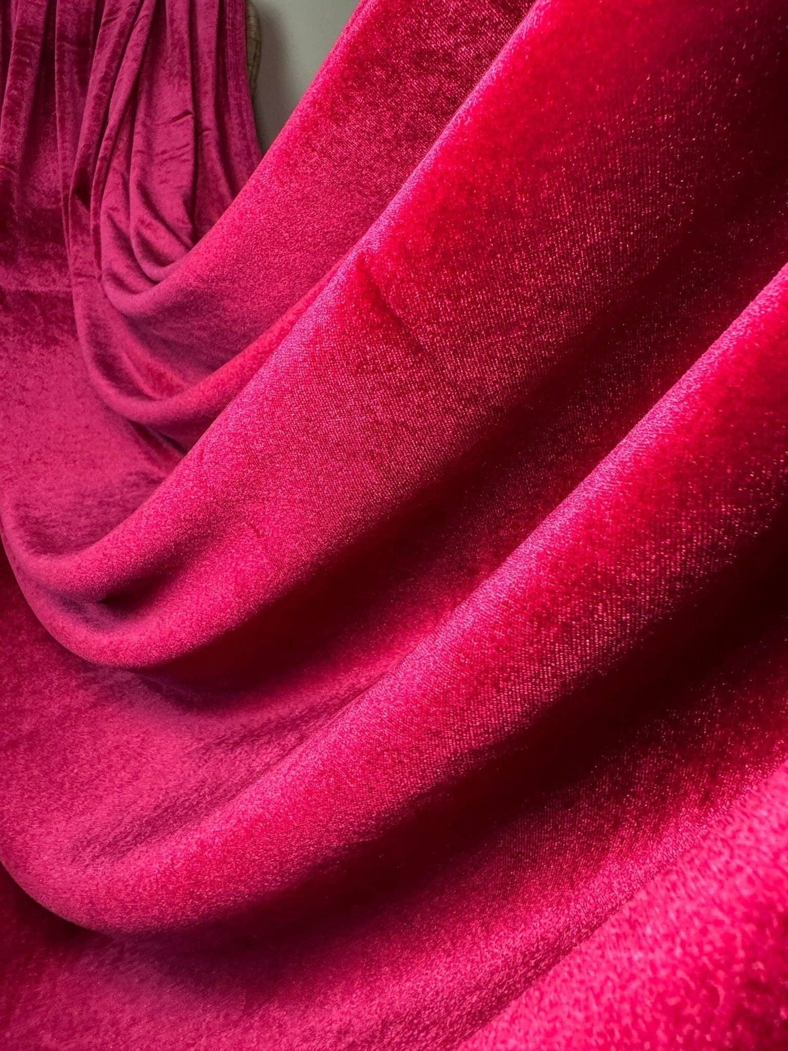 GalaTextile - Wholesale Fabric - Burgundy Stretch Velvet Fabric, Spandex Soft Velvet Fabric-Solid, for Pillows, Scrunchies, Drapes, Dresses, Decorations Premium Quality7