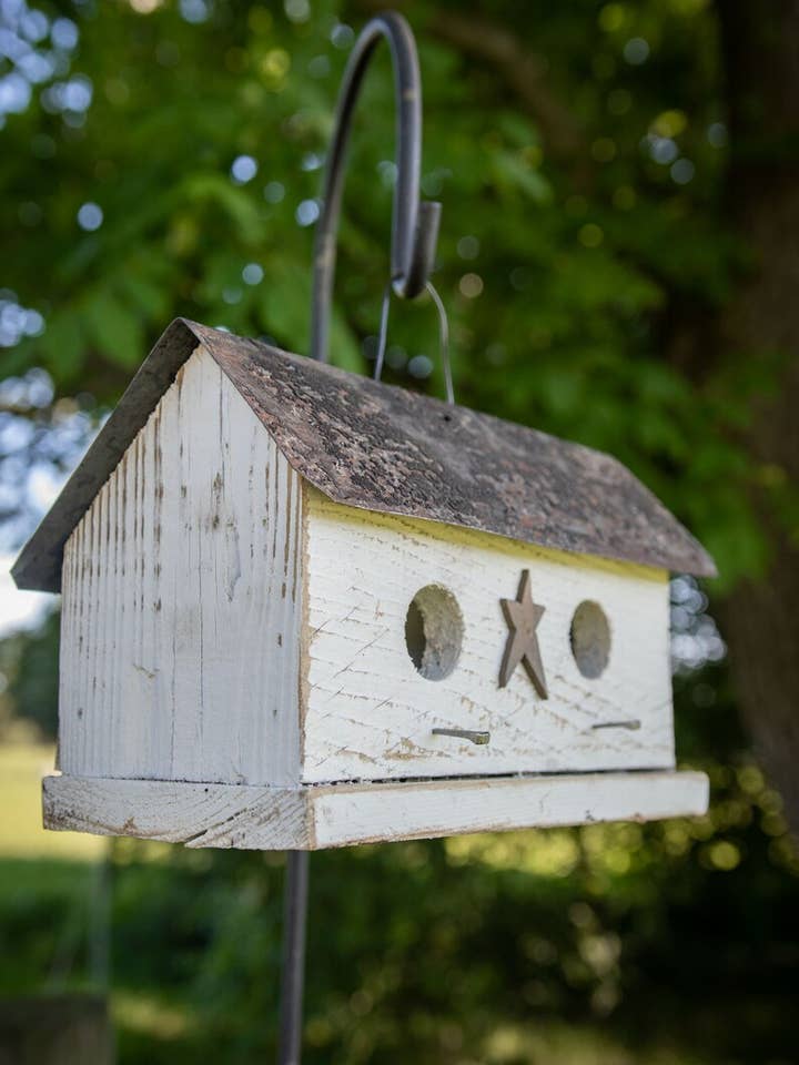 Large Rustic Reclaimed Wood 2 Hole Birdhouse (SM16) for wholesale by Flying Heart Threads