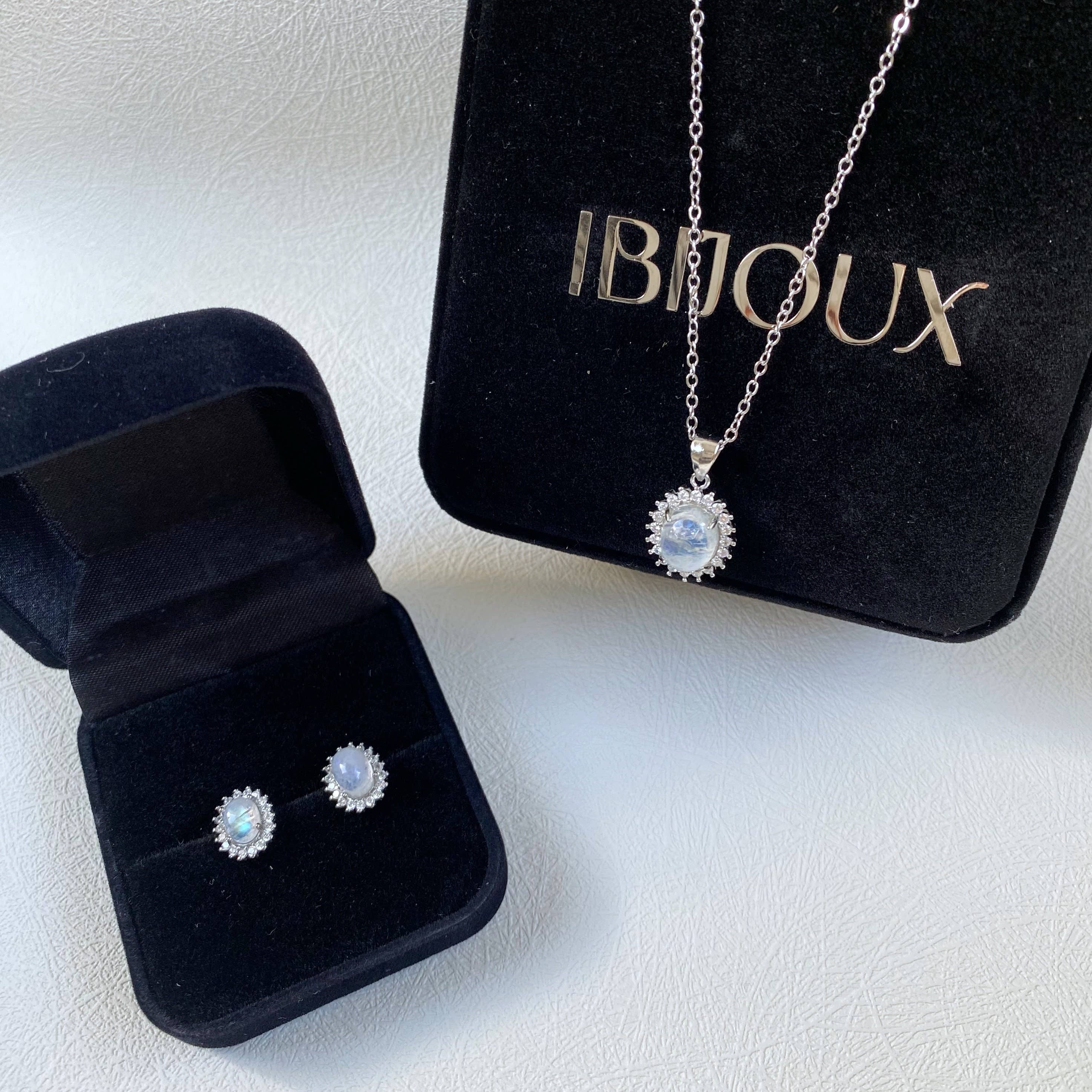 iBijoux - Wholesale Jewelry Set - Natural Moonstone Necklace Earrings Set (2S01)7