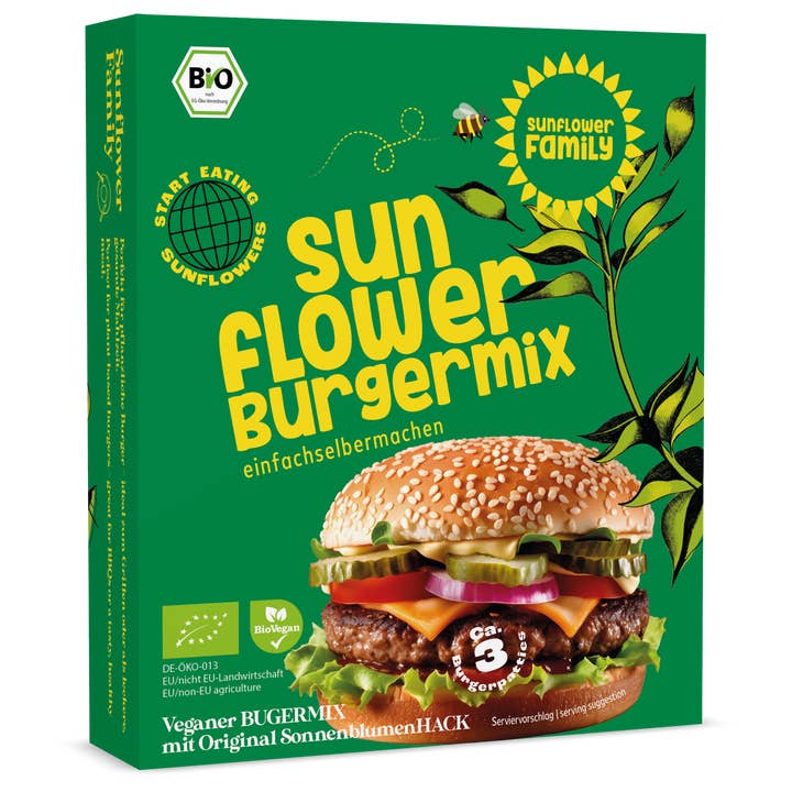 Sunflower Burger Mix (90g) for wholesale by Sunflower Family