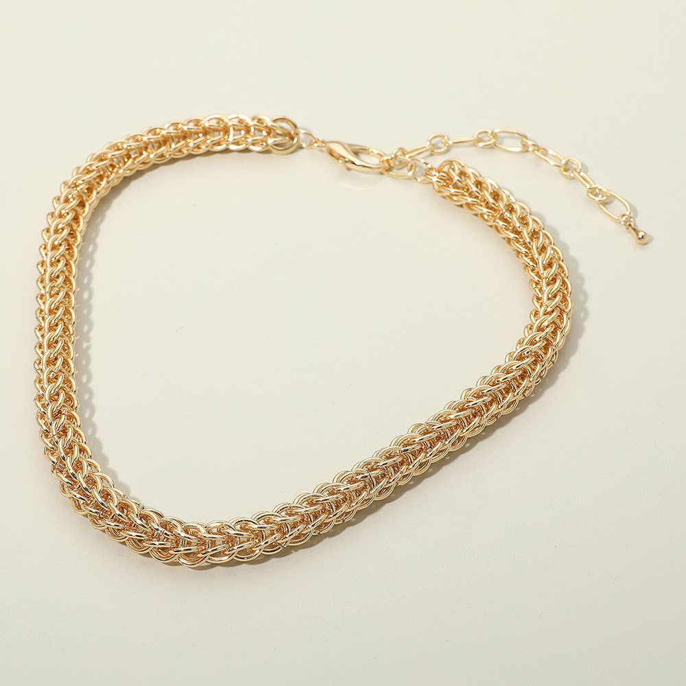 Sensibling Corp. - Wholesale Link & Chain Necklace - Thick Braided Metal Chain Necklace0